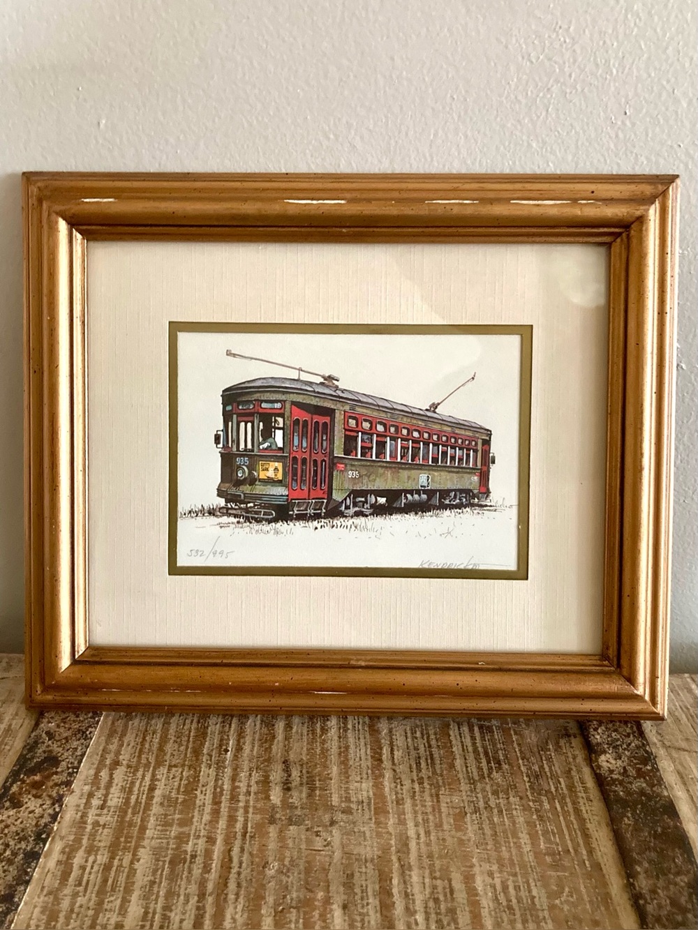 Streetcar Framed Art Print in Gold Frame Limited Edition Signed Kendrick